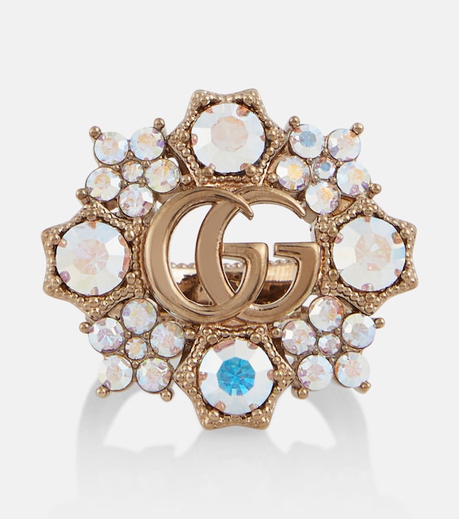 Double G floral embellished ring | Gucci