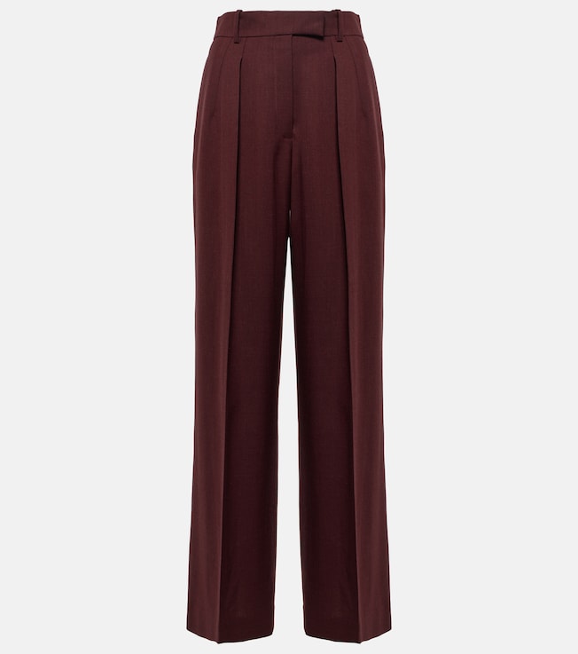 Antone high-rise virgin wool wide-leg pants | The Row