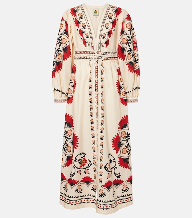 Cashew Mandala Cream printed maxi dress | Farm Rio