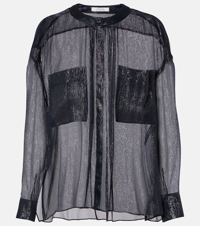 Silk-blend lamé shirt | Dorothee Schumacher