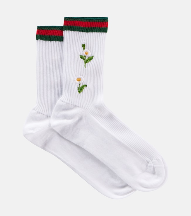 Embroidered cotton-blend socks | Gucci