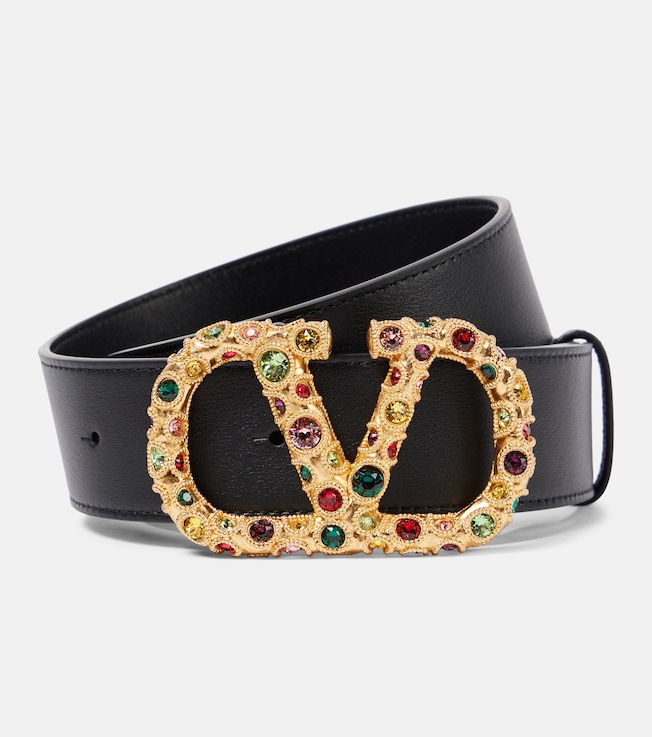 VLogo Signature embellished leather belt | Valentino Garavani
