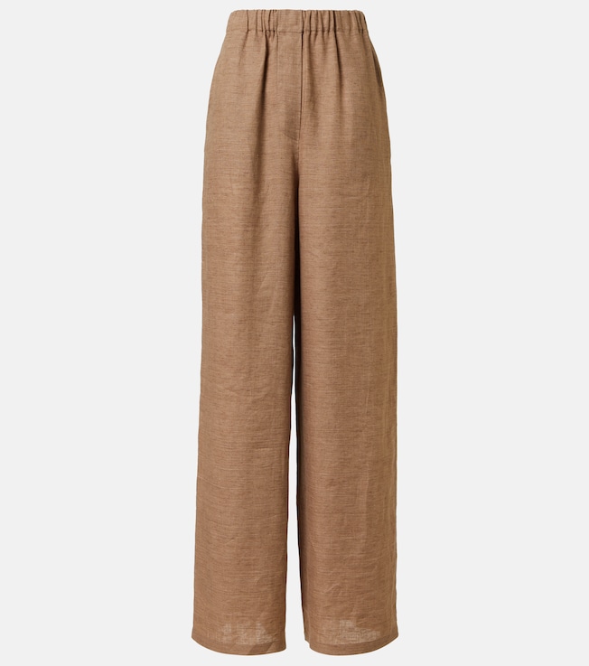 Valerio high-rise linen wide-leg pants | Loro Piana