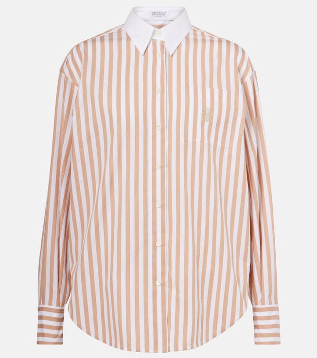 Striped cotton and silk shirt | Brunello Cucinelli