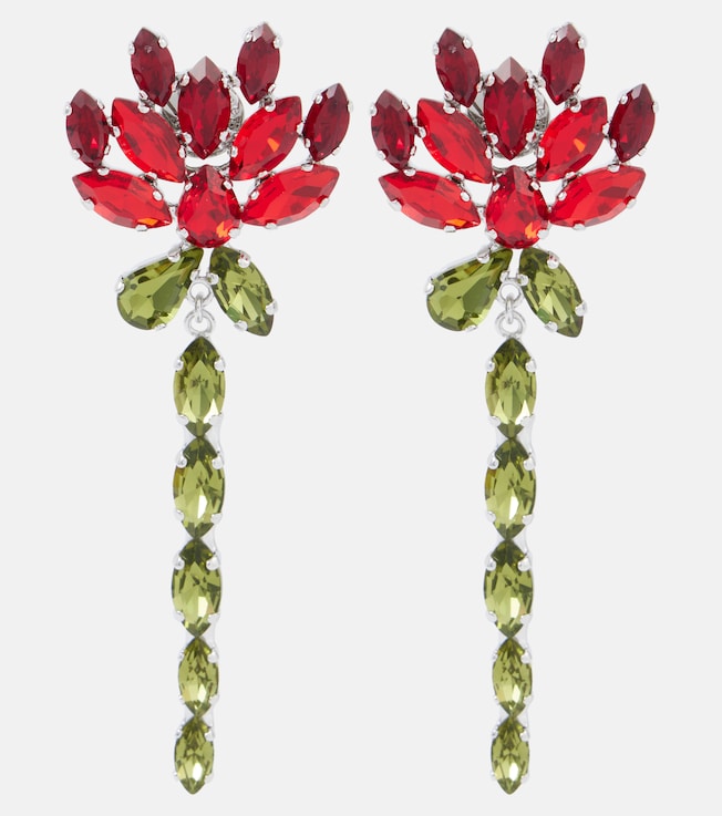 Floral embellished drop earrings | Simone Rocha