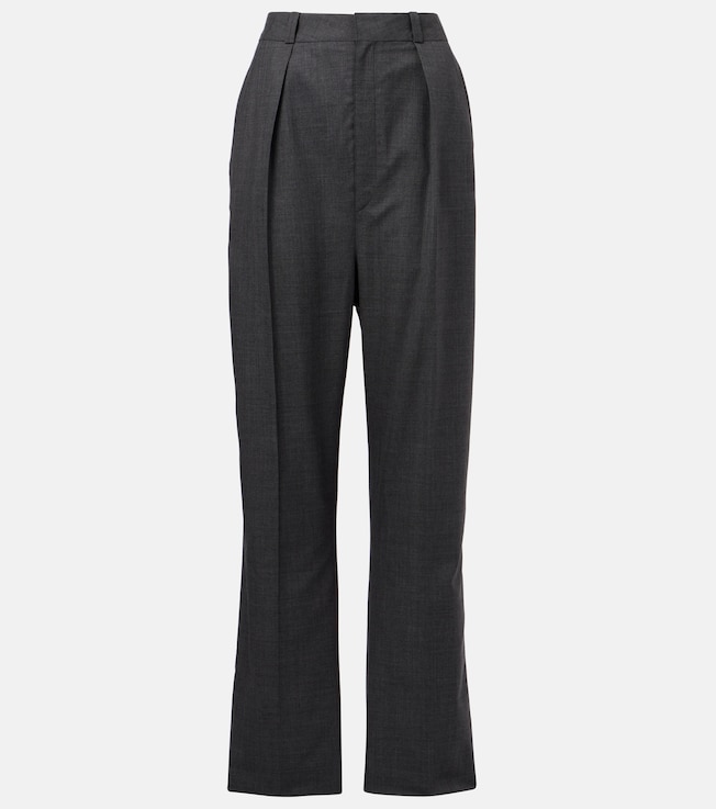 Pleated wool twill straight pants | Lemaire