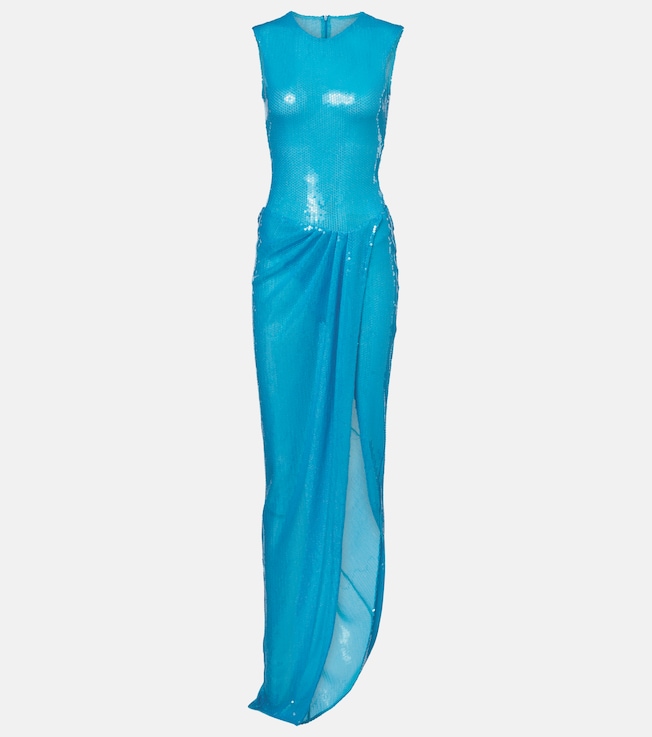 Asymmetric sequined gown | Alex Perry