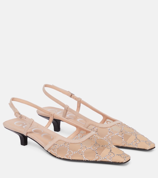GG embellished slingback pumps | Gucci
