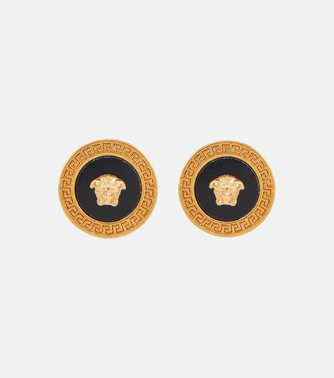 Enamel Medusa stud earrings | Versace