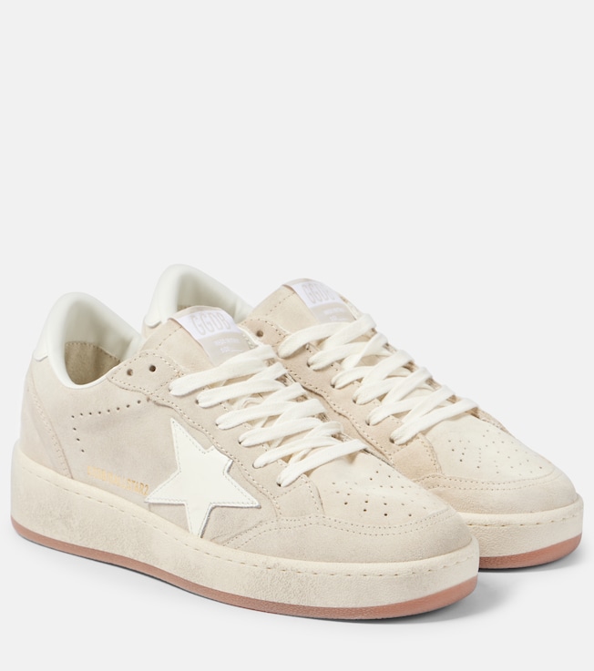 Ball Star 2 leather-trimmed suede sneakers | Golden Goose