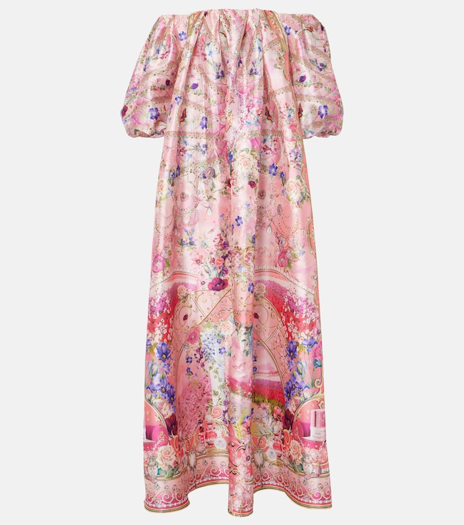 Crystal-embellished floral tafetta maxi dress | Camilla