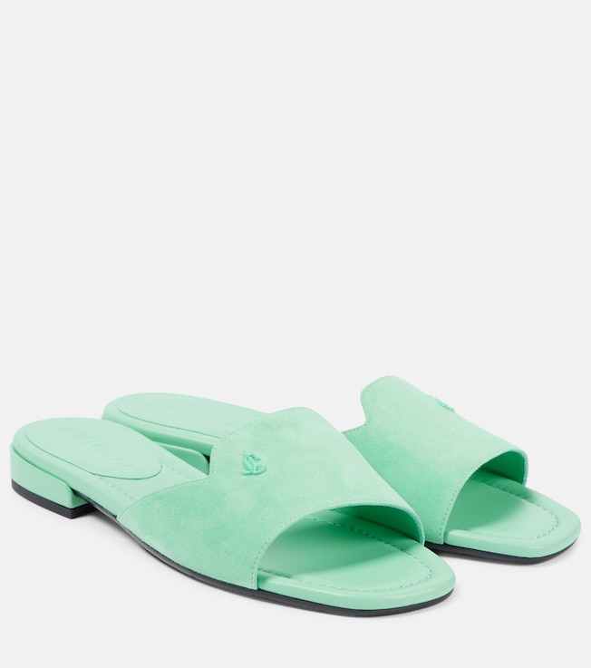 Dina logo suede slides | Jimmy Choo