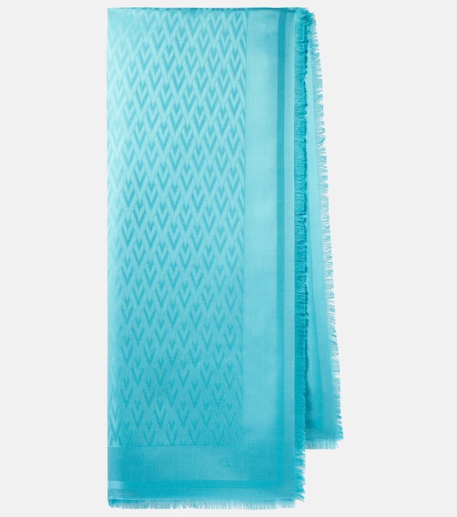 Toute la V silk and wool scarf | Valentino