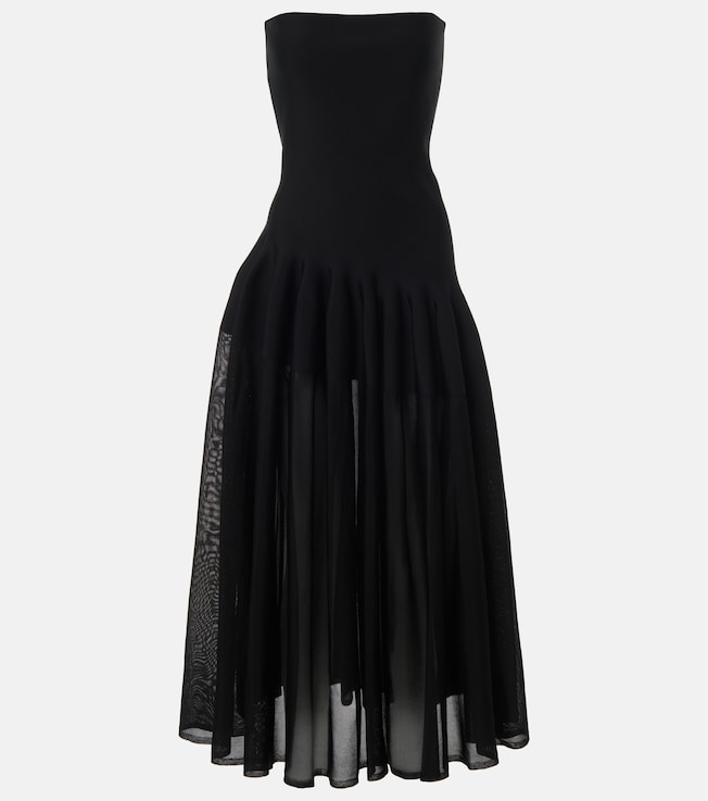 Pleated strapless gown | Alaïa