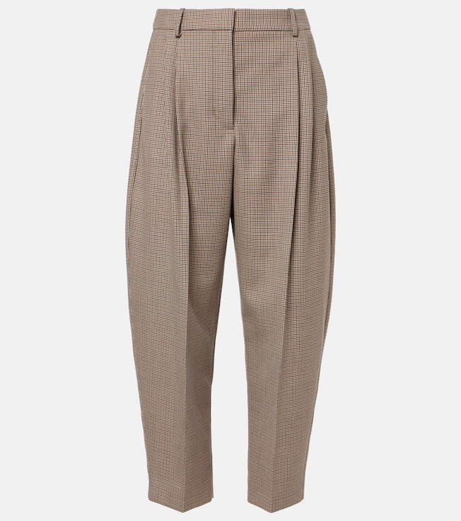 Houndstooth cropped wool wide-leg pants | Stella McCartney
