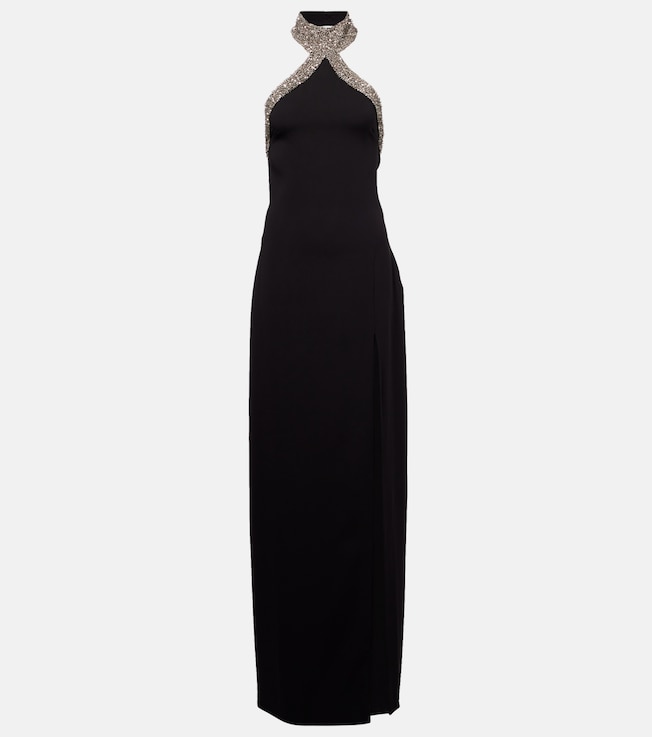 Embellished halterneck silk-blend gown | Tom Ford