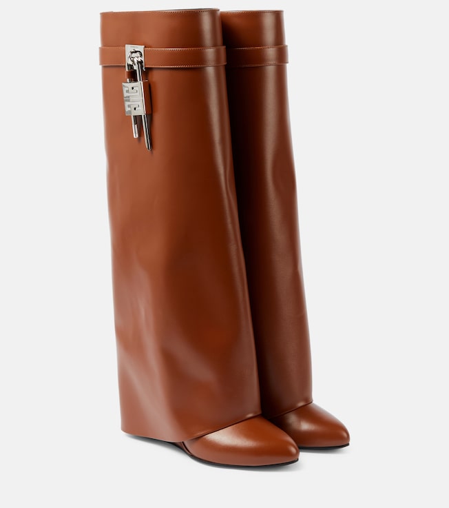 Shark Lock leather knee-high boots | Givenchy