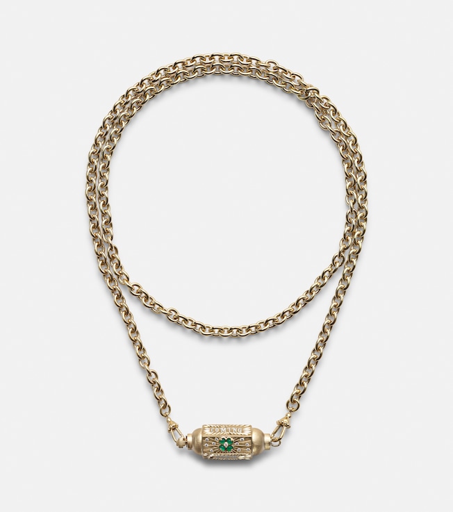 Good Things 14kt and 18kt gold locket necklace with diamonds and onyxes | Marie Lichtenberg