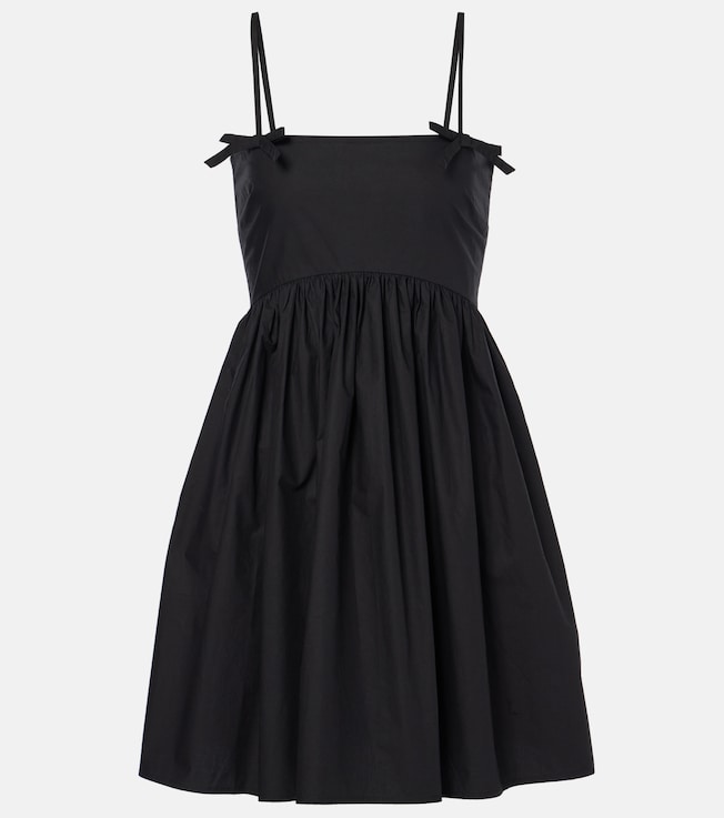 Shirred cotton minidress | Ganni