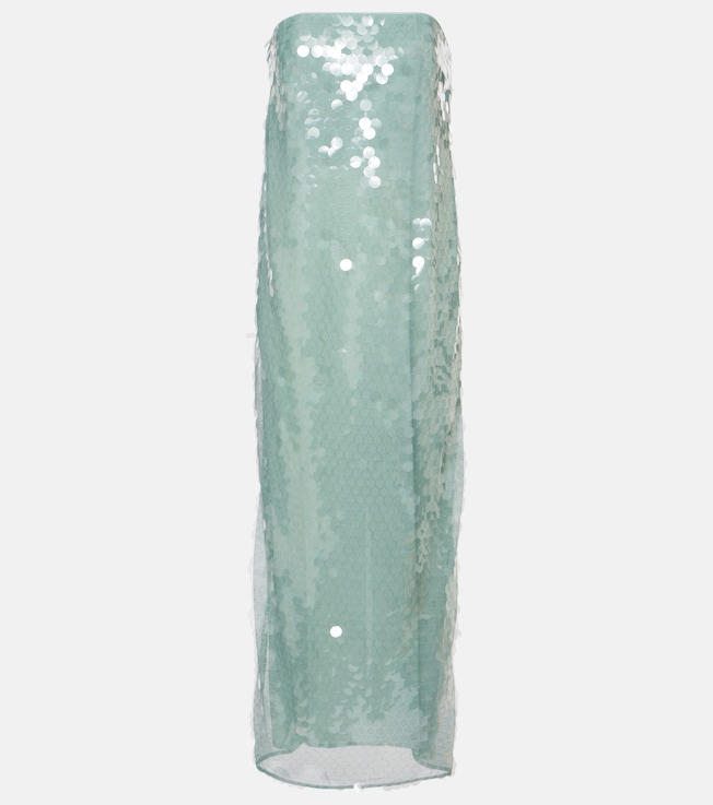 Casey sequined strapless maxi dress | Staud