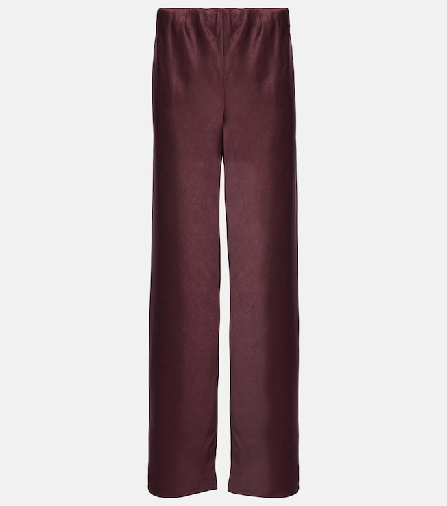 High-rise satin wide-leg pants | Vince