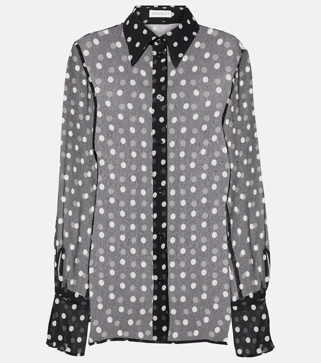Polka-dot silk chiffon top | Nina Ricci
