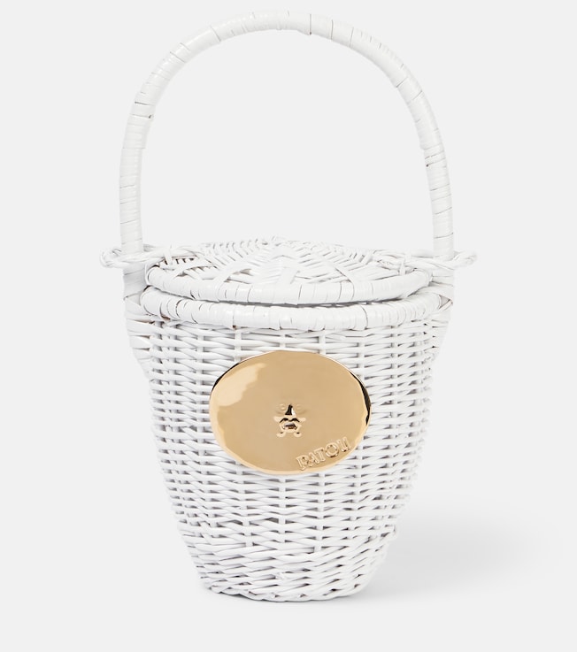 Iconic embellished wicker bucket bag | Patou