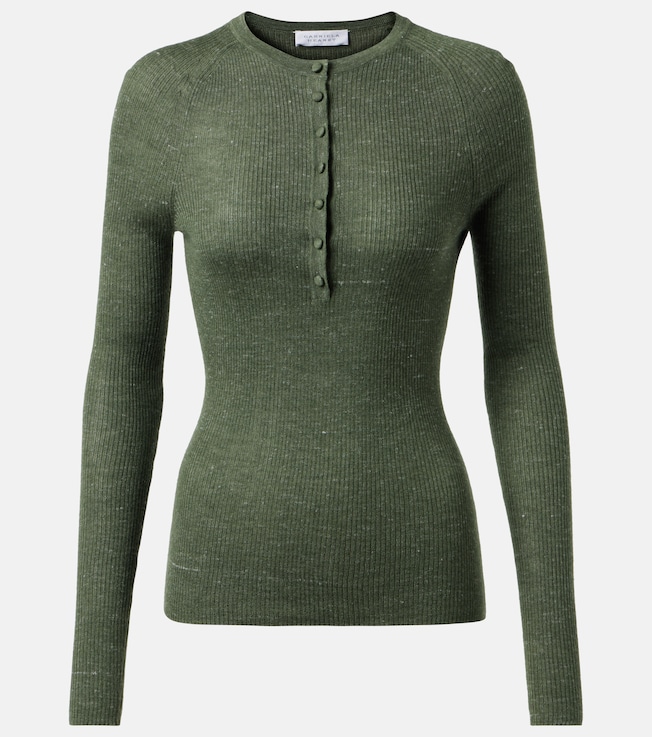 Anges wool, silk, and hemp Henley shirt | Gabriela Hearst