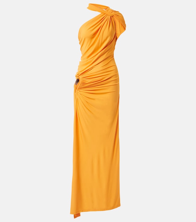 Helix Crystal asymmetric jersey gown | Christopher Esber