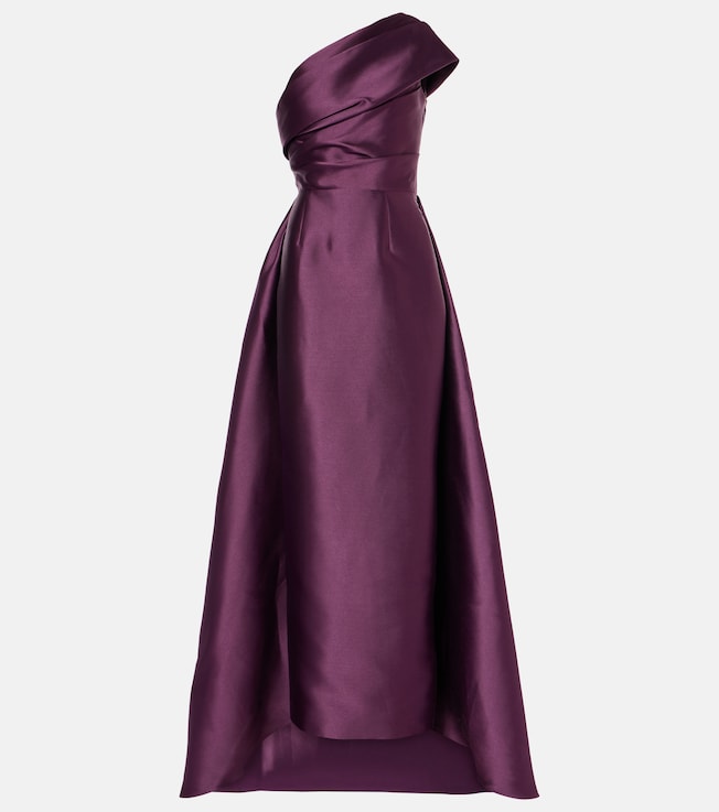 One-shoulder twill gown | Solace London