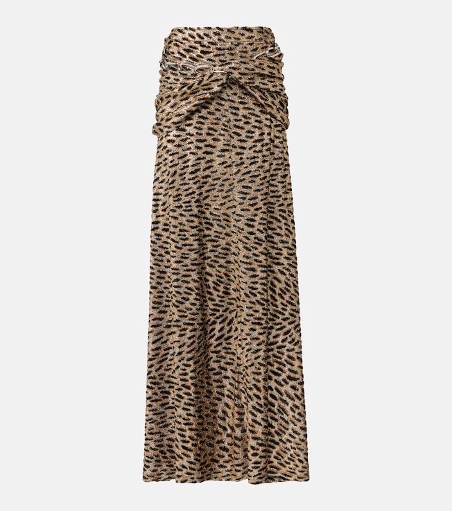 Tiger gathered lamé maxi skirt | Rabanne