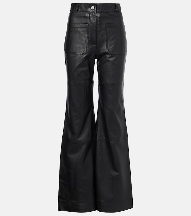 Alina high-rise leather bootcut pants | Victoria Beckham