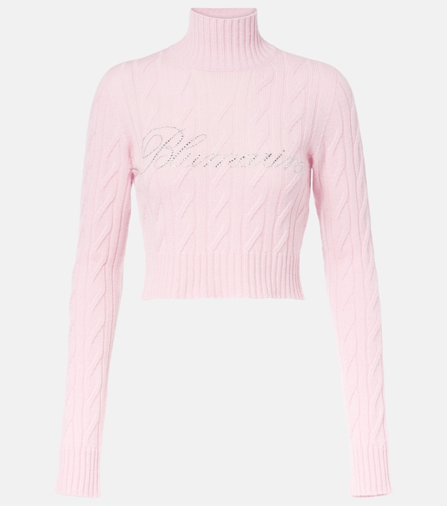 Logo cropped wool and cashmere sweater | Blumarine