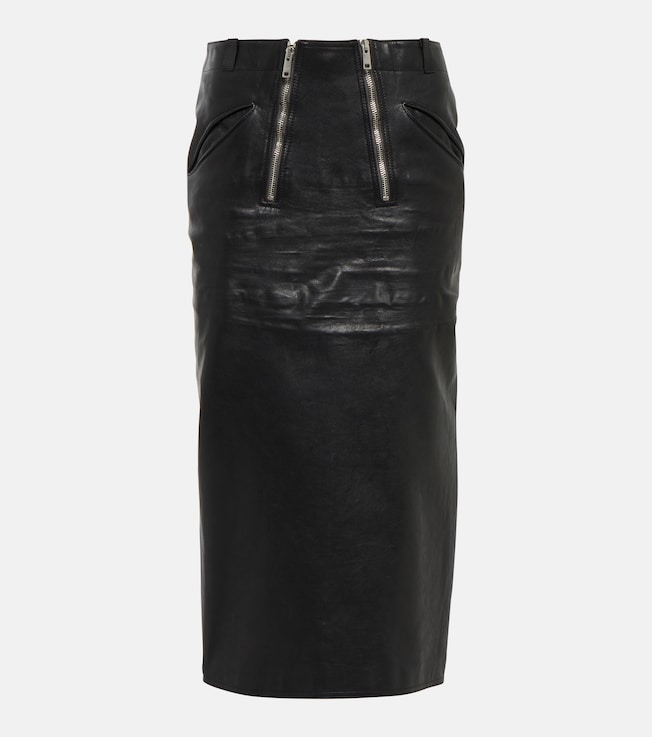 Leather midi skirt | Prada