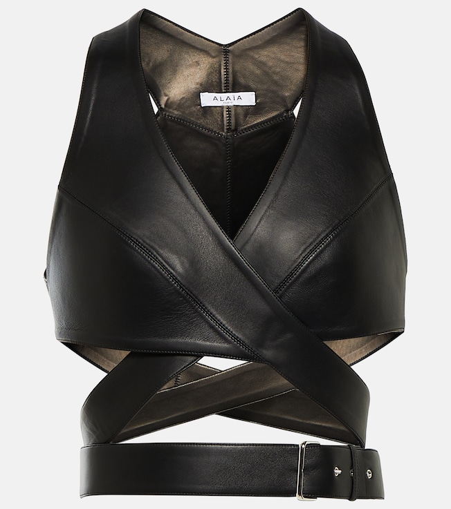Leather crop top | Alaïa