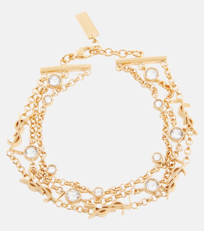 Cassandre embellished chain bracelet | Saint Laurent