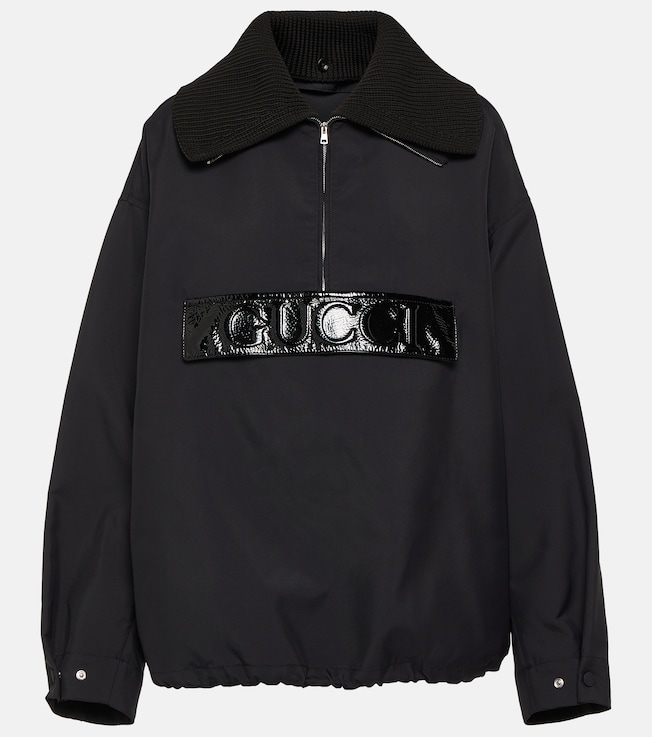 Techno gabardine half-zip jacket | Gucci