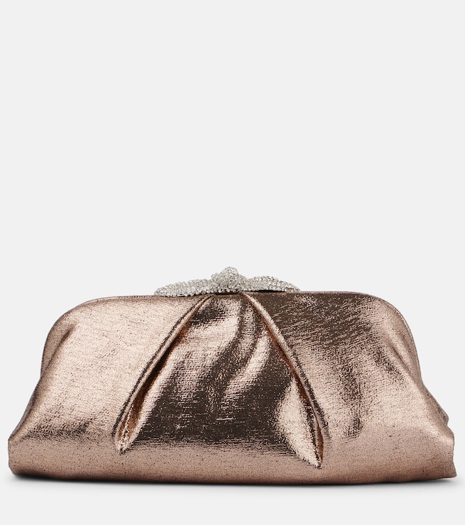Very Bow Tie embellished satin clutch | Aquazzura