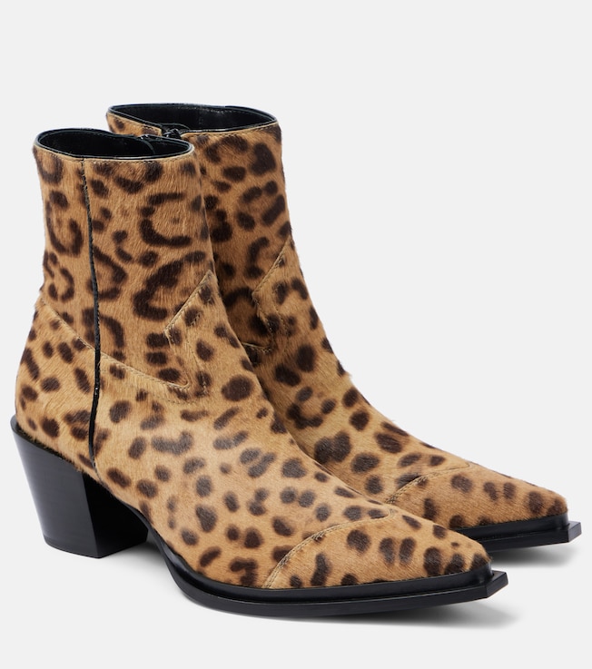Cece 60 leopard-print calf hair ankle boots | Jimmy Choo