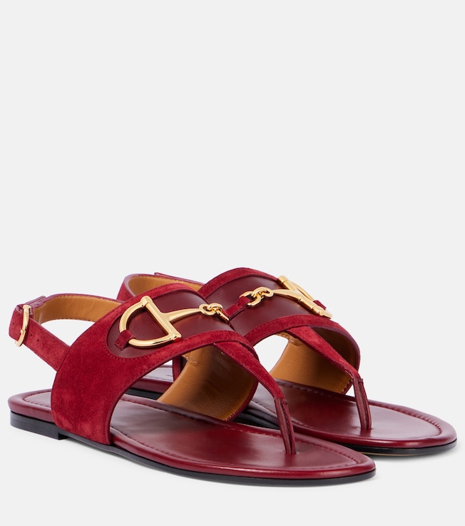 Horsebit suede thong sandals | Gucci
