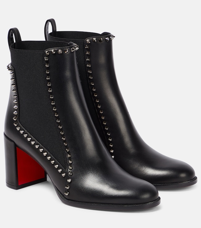 Out Line Spikes leather ankle boots | Christian Louboutin