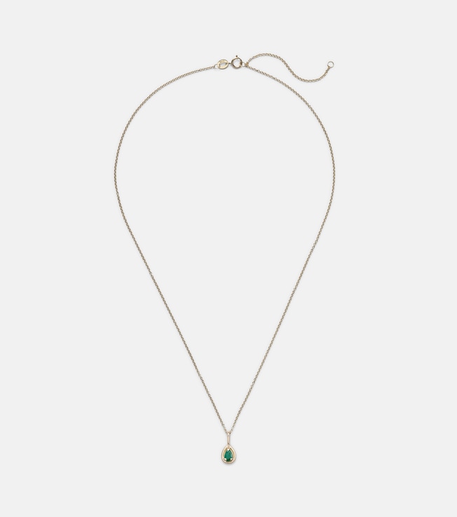 Bonbon 14kt gold pendant necklace with emerald | Stone and Strand