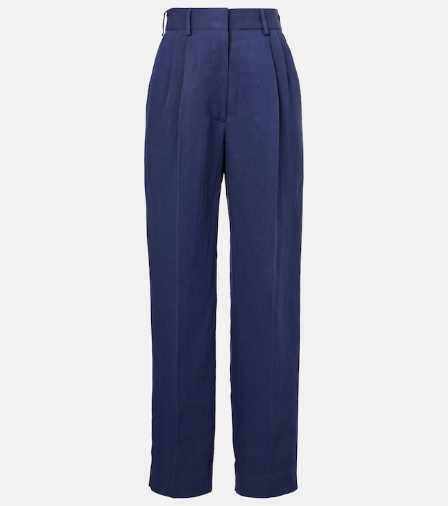 Savannah Fox linen and silk straight pants | Blazé Milano