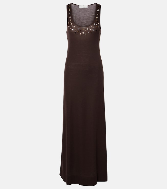 Embellished wool-blend maxi dress | Xu Zhi