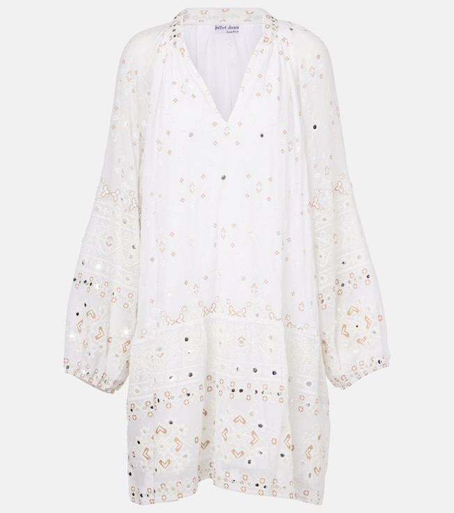 Embroidered cotton minidress | Juliet Dunn