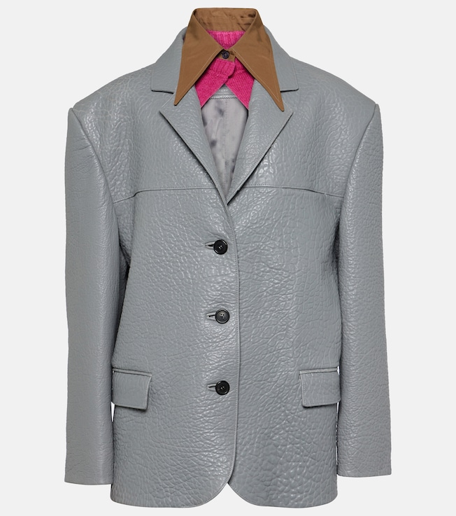 Oversized leather jacket | Prada