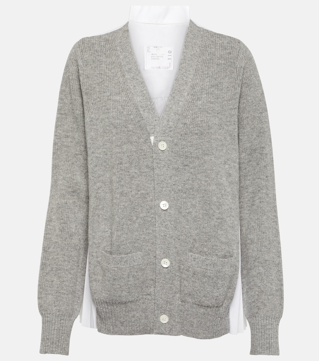 Pleated cotton cardigan | Sacai