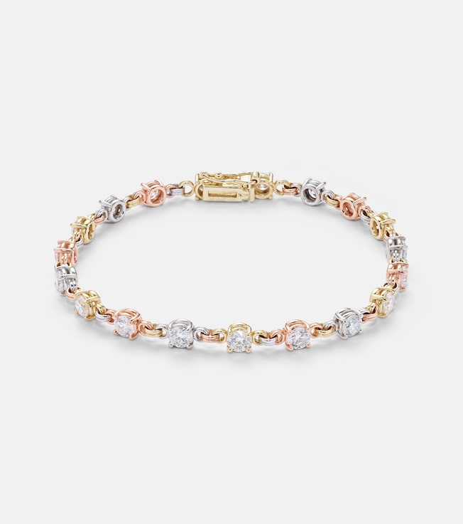 Aysa 18kt yellow, rose, and white gold tennis bracelet with diamonds | Spinelli Kilcollin