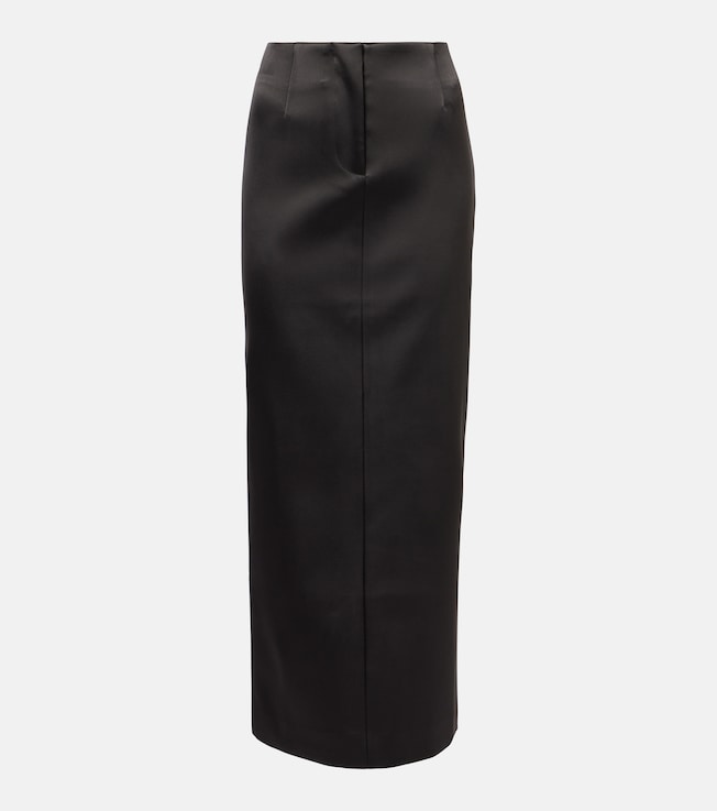 Script low-rise sateen midi skirt | Entire Studios