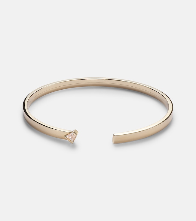 Medium 18kt gold bangle with diamonds  | Bucherer Fine Jewellery